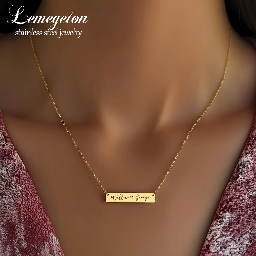 Handwriting Necklace Bar - Personalized Minimalist Bar Name Necklace Custom