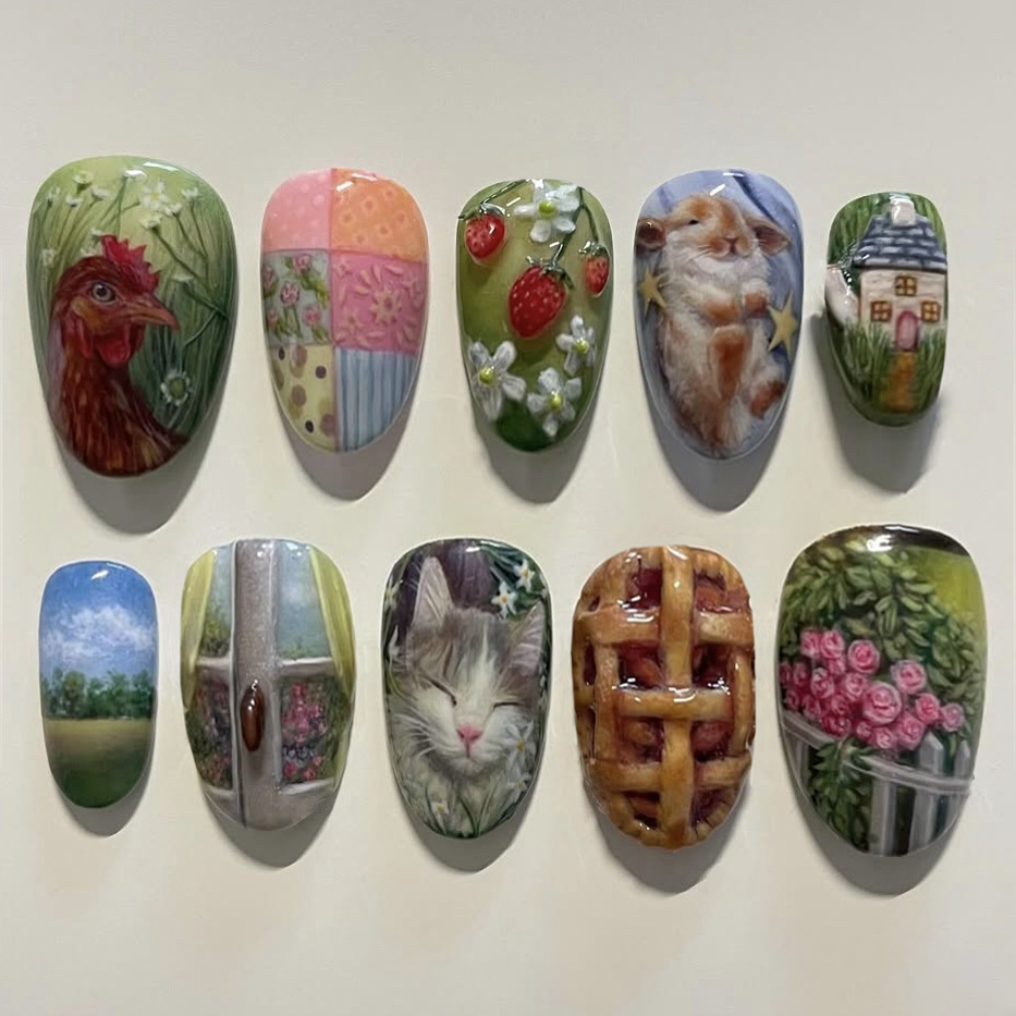 24pcs Pastoral Style Almond Pr - огляд і ціна Pressed Flower Art