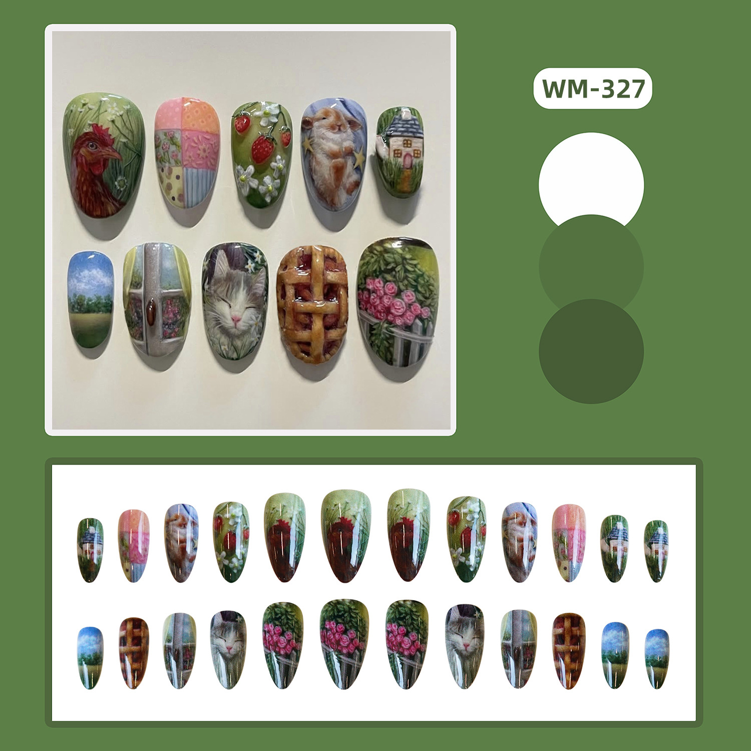 24pcs Pastoral Style Almond Pr - огляд і ціна Pressed Flower Art