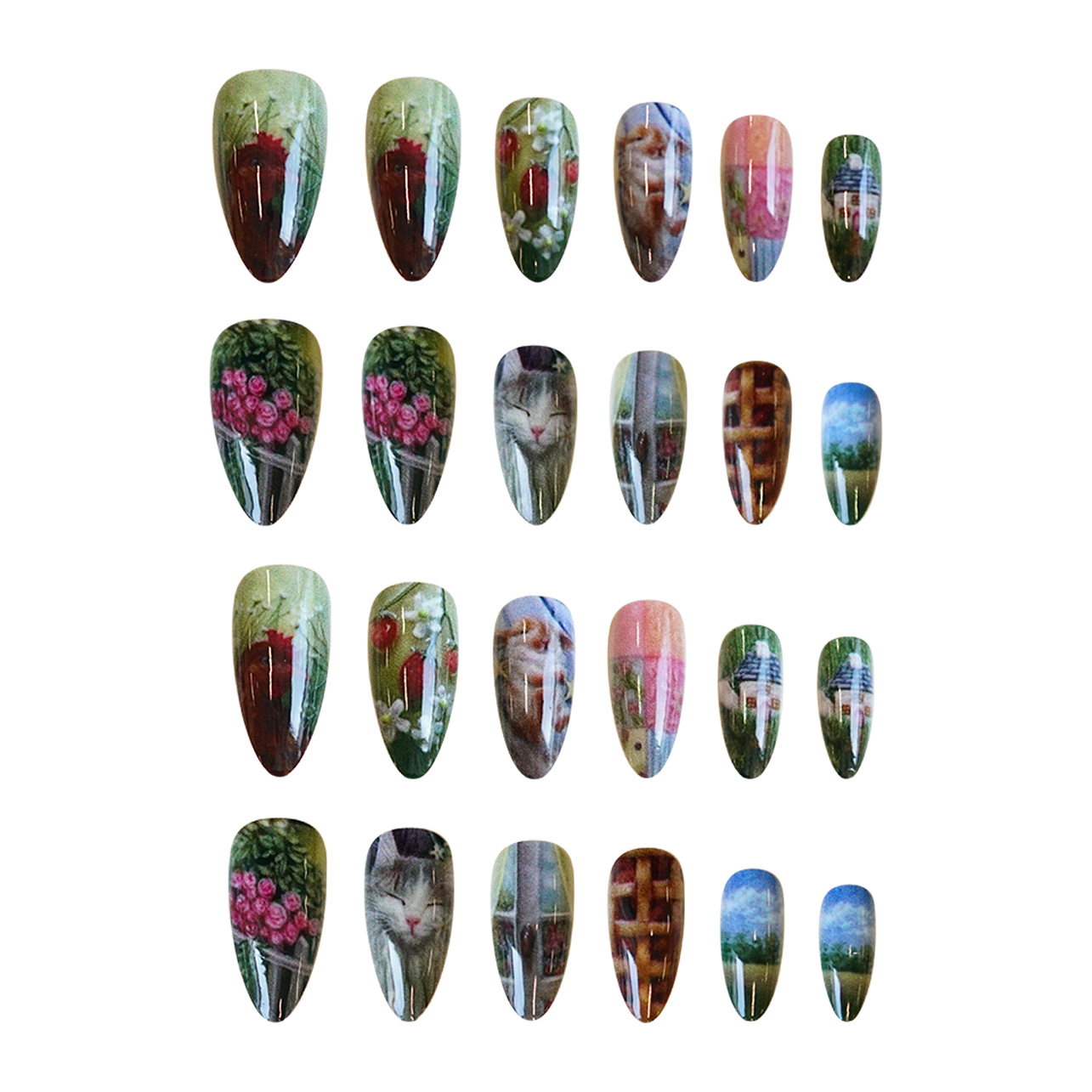 24pcs Pastoral Style Almond Pr - огляд і ціна Pressed Flower Art