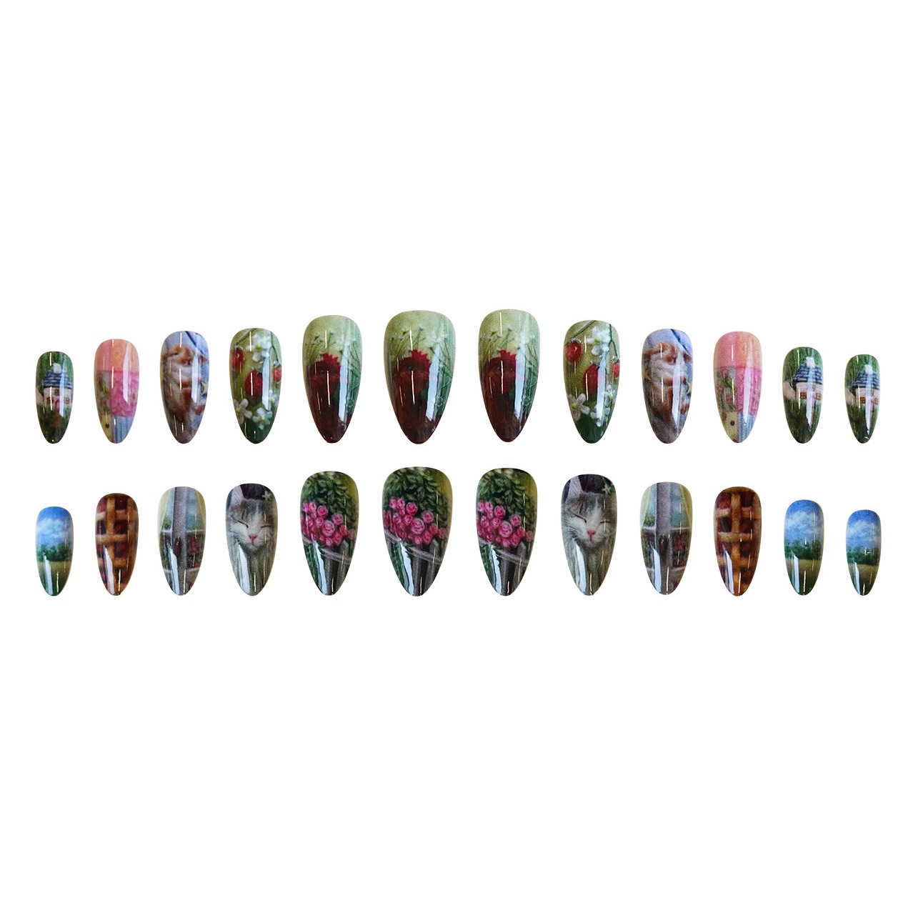 24pcs Pastoral Style Almond Pr - огляд і ціна Pressed Flower Art