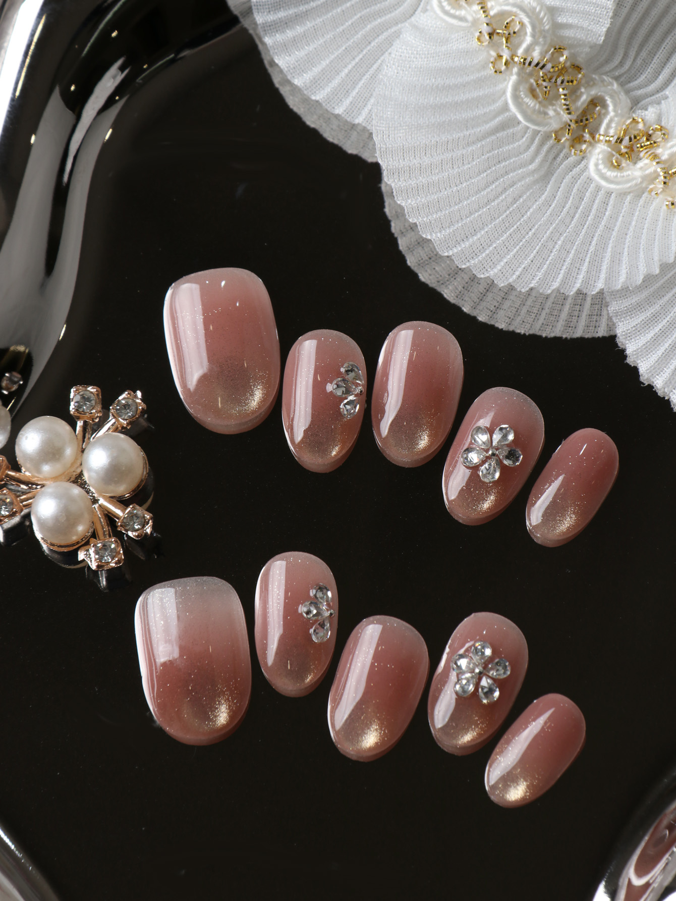 10Pcs Press on Nails Short Cat - огляд і ціна Pressed Flower Art